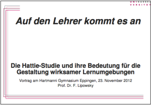 Lipowski-Vortrag-Hattie-Studie-Lehrer-Praesentation