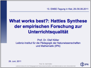 Powerpoint Prasentation Zur Hattie Studie Eine Ubersicht